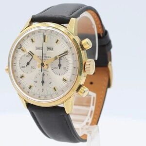 Vintage Wakmann Triple Date Men's Chronograph Wristwatch Valj. 730 Serviced